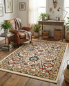 Tabriz Tapestry Collection Area Rug - Sahand (Cream) Rectangle Cream  lifestyle 8