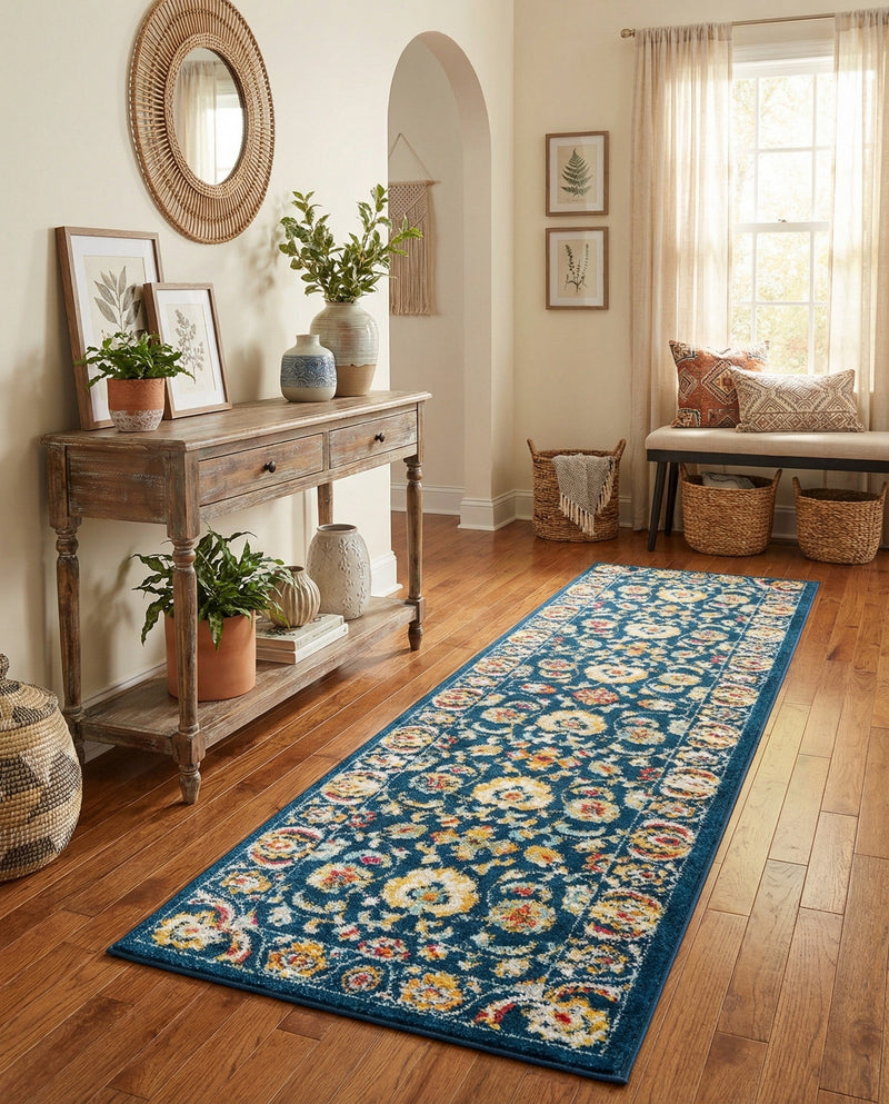 Adriana Terrace Collection Area Rug -  Positano (Navy Blue) Runner Navy Blue  lifestyle 66