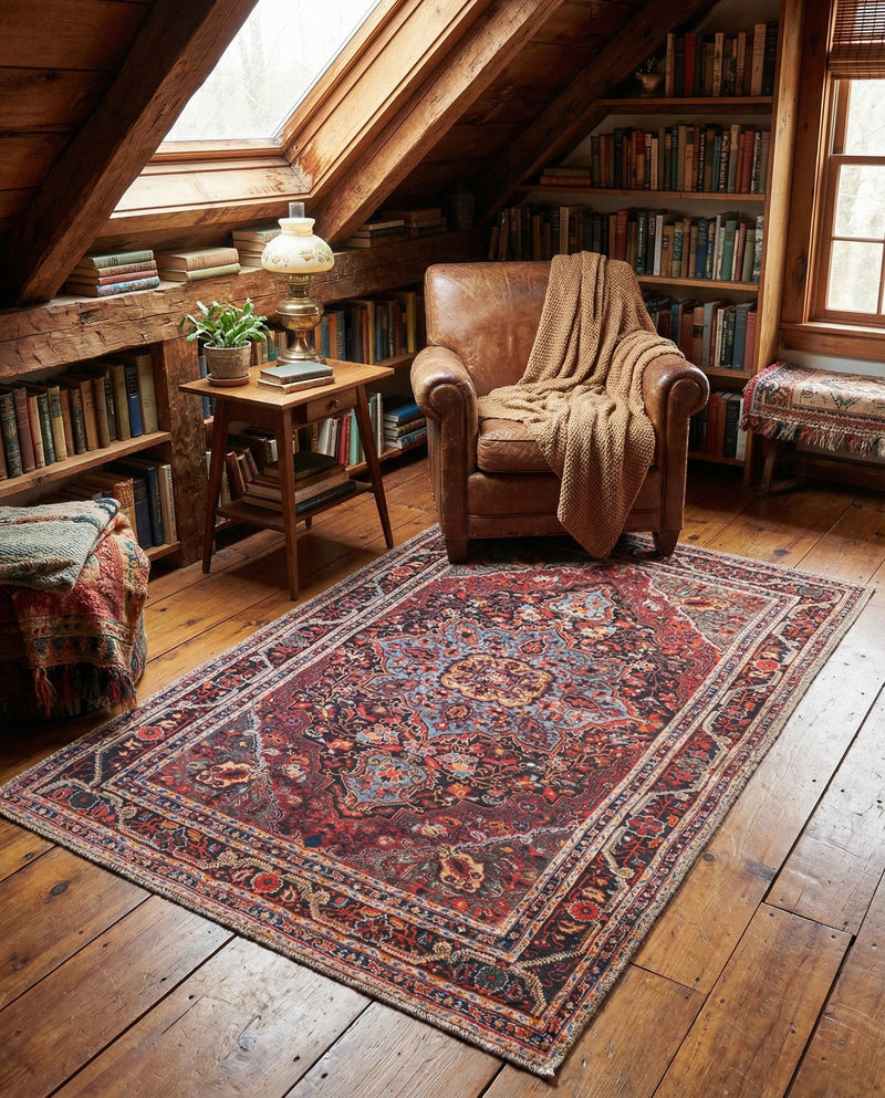 Heritage Elegance Collection Area Rug -  Schonbrunn Rectangle Burgundy  lifestyle 8