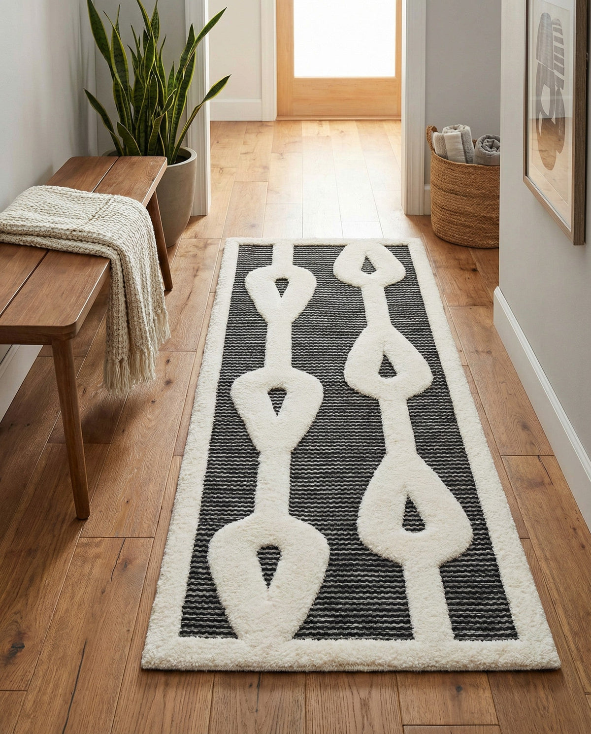 Monochrome Collection Area Rug -  Marble Runner Gray  lifestyle 97