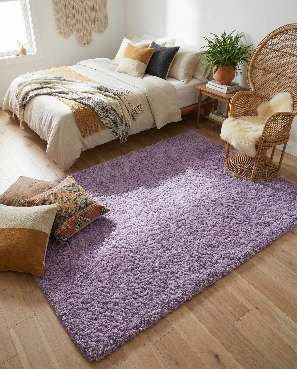 Plush Oasis Collection Area Rug - Serenity (Lilac) Rectangle Lilac  lifestyle 22