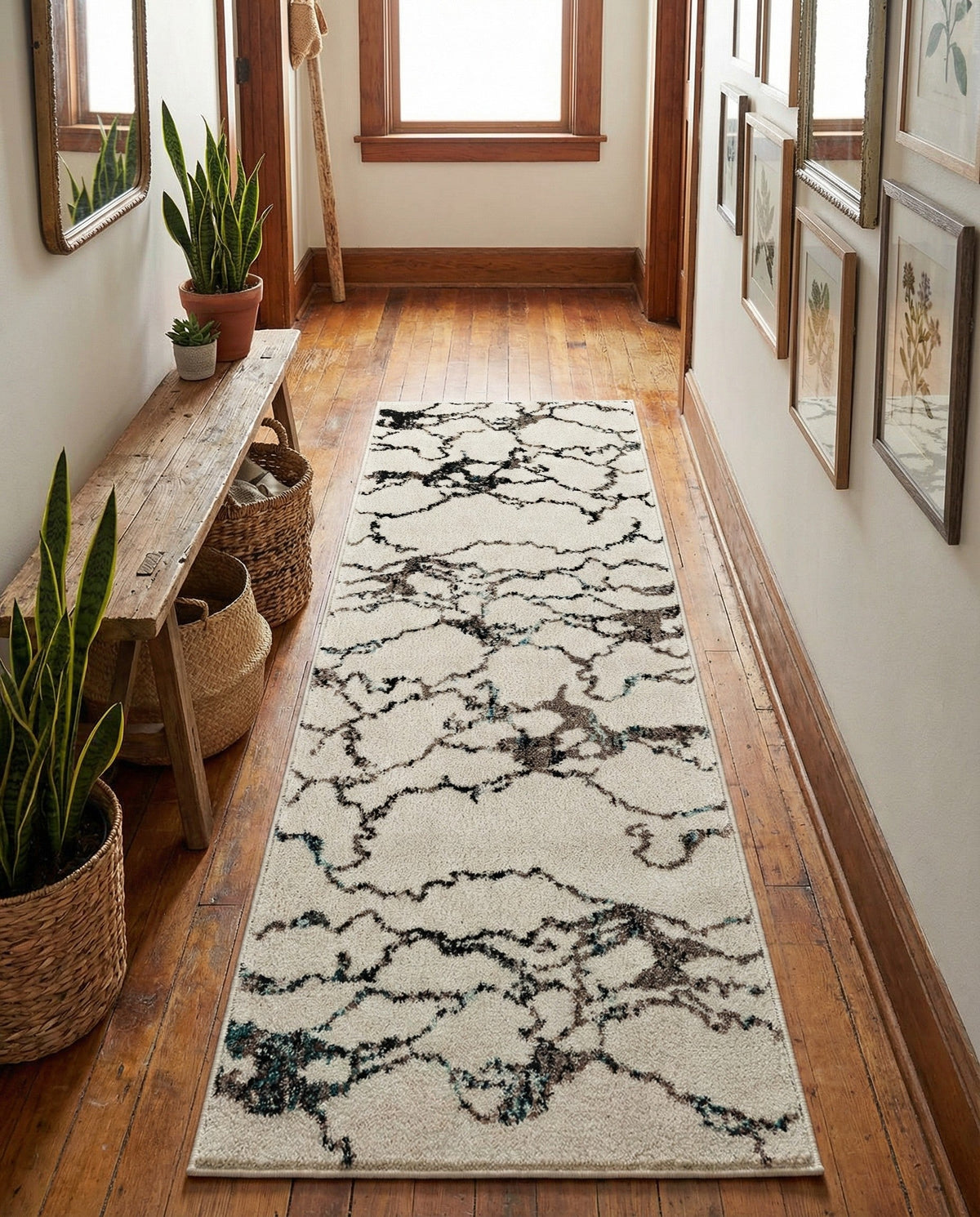 Brighton Terrace Collection Area Rug -  Aldrington Runner Ivory  lifestyle 105