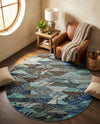 Sedona Vista Collection Area Rug -  Yucca Round Blue  lifestyle 72