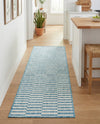 Seaside Stripes Collection Area Rug - Cabana (Light Aqua) Runner Light Aqua  lifestyle 42