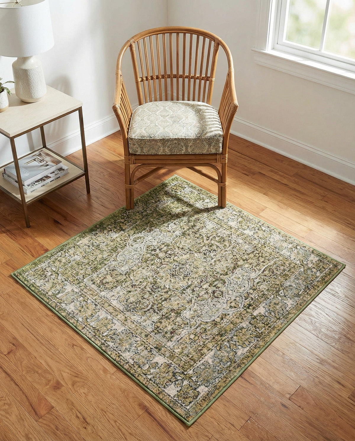 Savannah Soiree Collection Area Rug -  Everglade (Green) Square Green  lifestyle 94