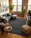 Marrakech Lattice Collection Area Rug - Medina (Black) Rectangle Black  lifestyle 9