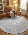 Heritage Elegance Collection Area Rug -  Windsor (Gray) Round Gray  lifestyle 40