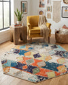 Colorburst Oasis Collection Area Rug -  Marina Octagon Ivory  lifestyle 73