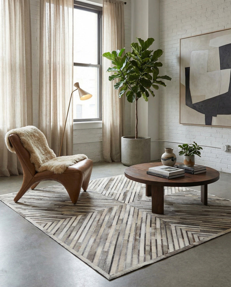 Savannah Hideaway Collection Area Rug - Serengeti Square Gray Ivory  lifestyle 51