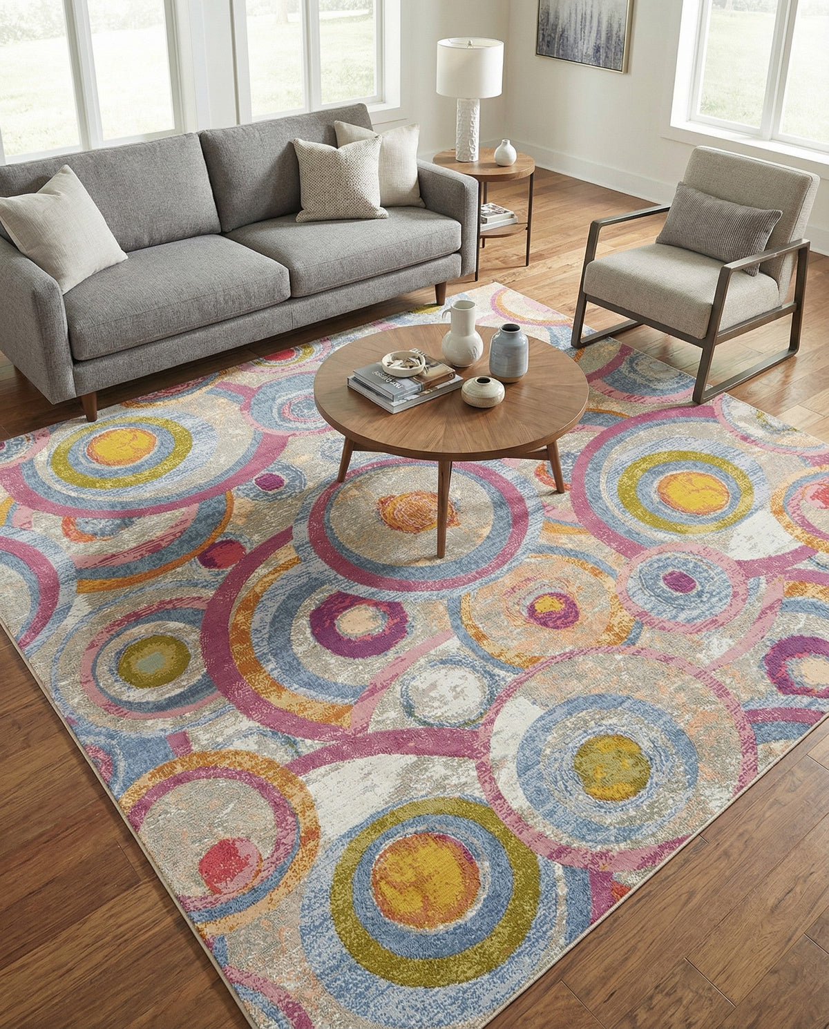 Urban Terrace Collection Area Rug -  Plaza Square Multi  lifestyle 82
