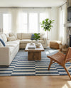 Seaside Stripes Collection Area Rug - Cabana (Blue) Rectangle Blue  lifestyle 25