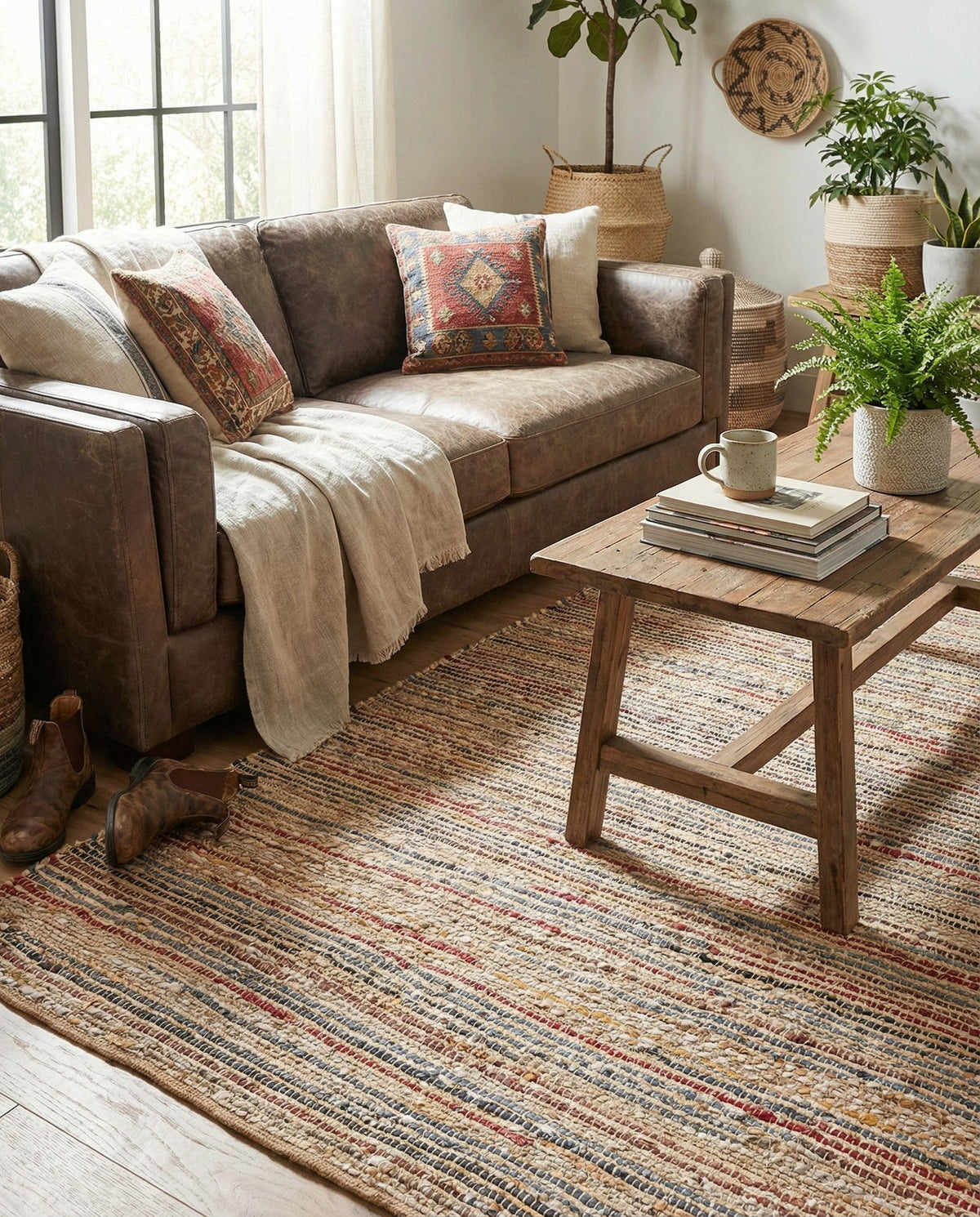 Savannah Jute Collection Area Rug - Serengeti Rectangle Multi  lifestyle 5