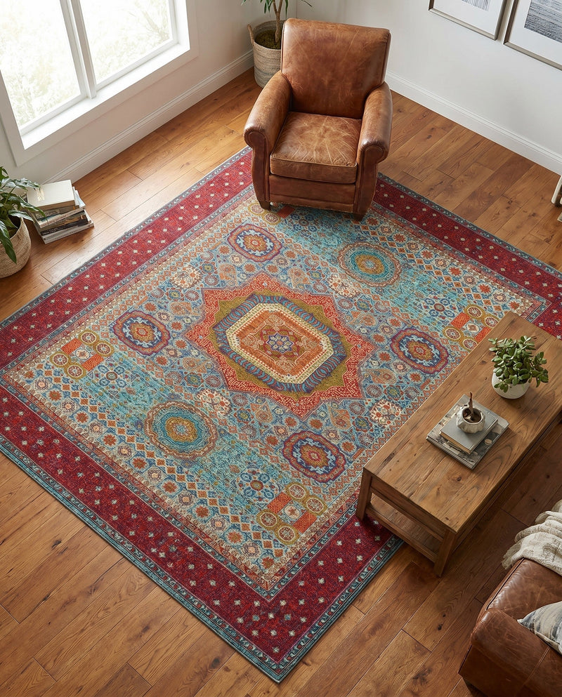 Bazaar Chic Collection Area Rug -  Nador Square Multi  lifestyle 48