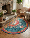 Brighton Terrace Collection Area Rug - Hove (Blue) Hearth Blue  lifestyle 53