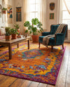 Caribbean Cove Collection Area Rug -  Nevis Rectangle Orange  lifestyle 16