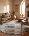 Desert Modern Eco Rug Series Collection Area Rug -  Taos Round Ivory  lifestyle 57