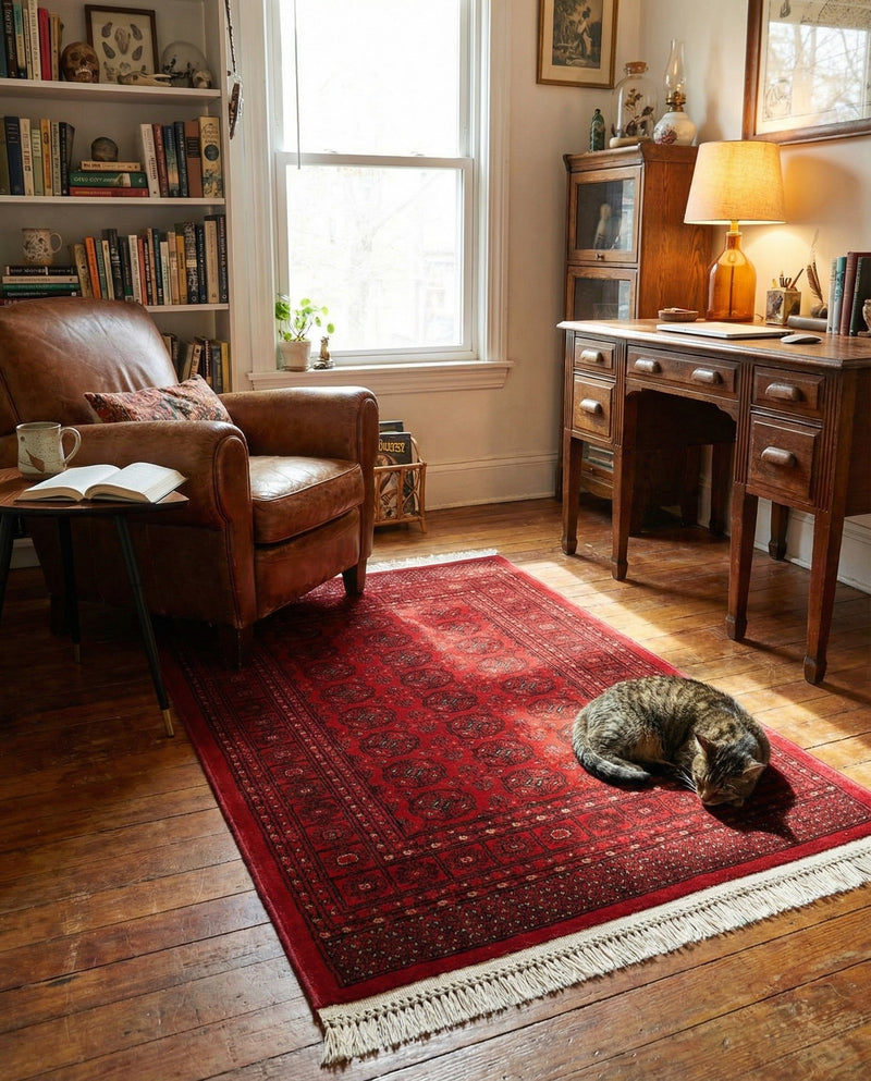 Samarkand Elegance Collection Area Rug -  Konye-Urgench Rectangle Red  lifestyle 9