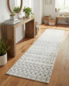 Mediterranean Lattice Collection Area Rug - Santorini (Ivory and Gray) Runner Ivory and Gray  lifestyle 79