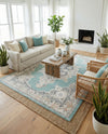 Beverly Grove Collection Area Rug -  Fairfax (Aqua) Rectangle Aqua  lifestyle 5
