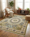 Persian Elegance Collection Area Rug -  Hamedan (Green) Rectangle Green  lifestyle 8