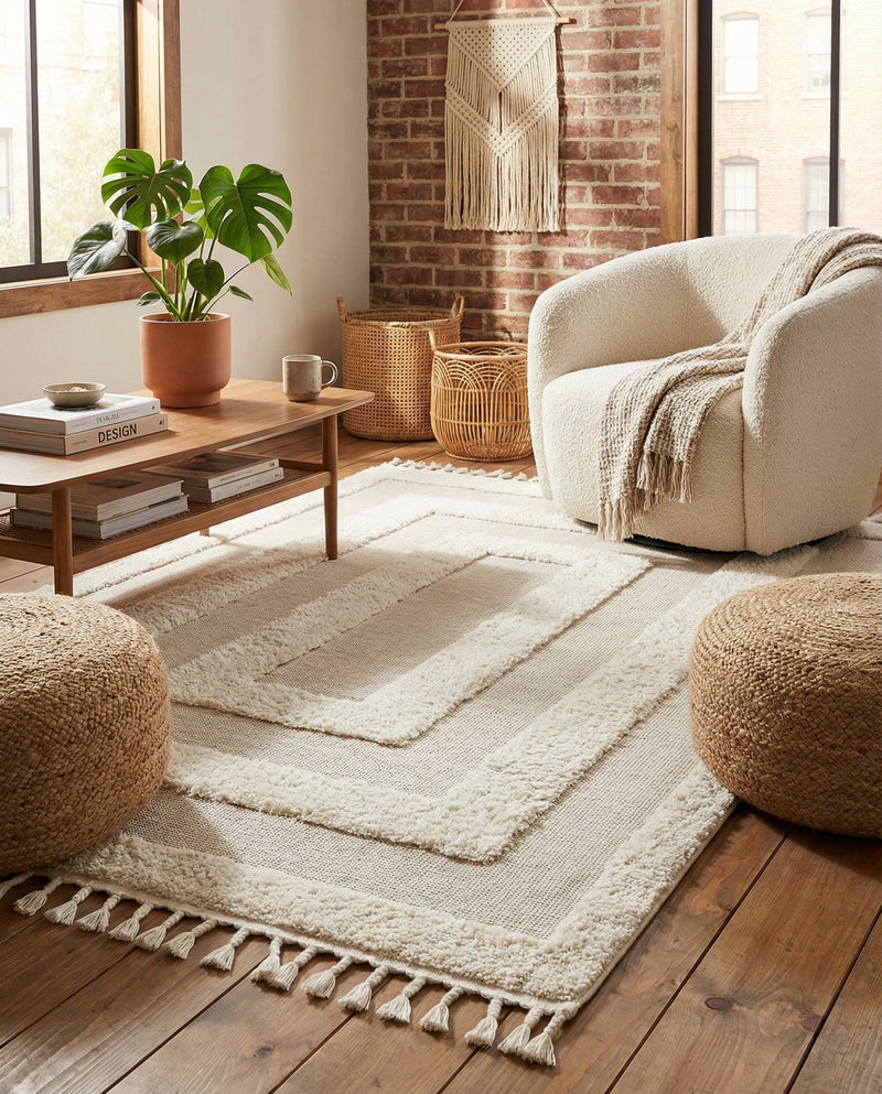 Sahara Chic Collection Area Rug -  Casablanca Rectangle Ivory  lifestyle 22
