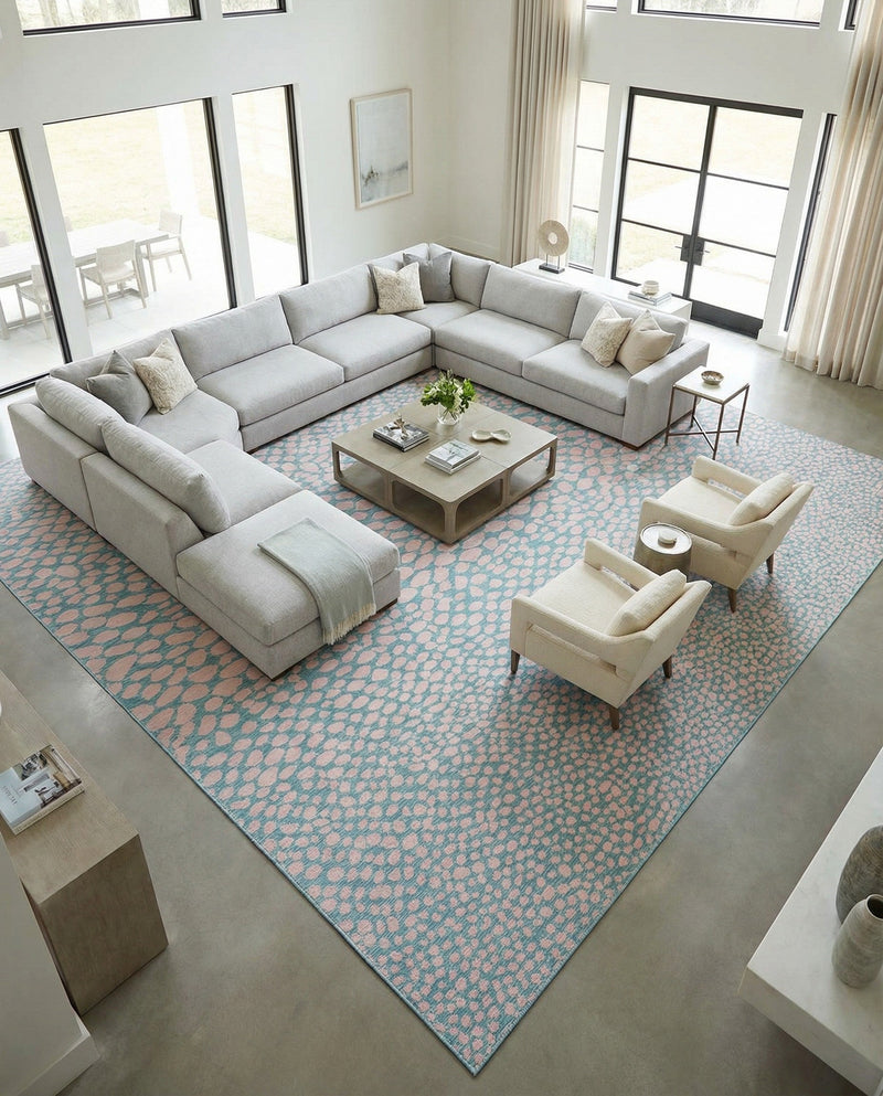 Urban Oasis Rugs Collection Area Rug -  Terrace (Pink and Aqua) Square Pink and Aqua  lifestyle 56