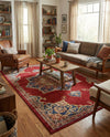 Eden Oasis Collection Area Rug -  Tranquility (Burgundy) Rectangle Burgundy  lifestyle 17