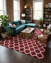 Lattice Gardens Collection Area Rug -  Bloomfield (Dark Terracotta) Rectangle Dark Terracotta  lifestyle 16