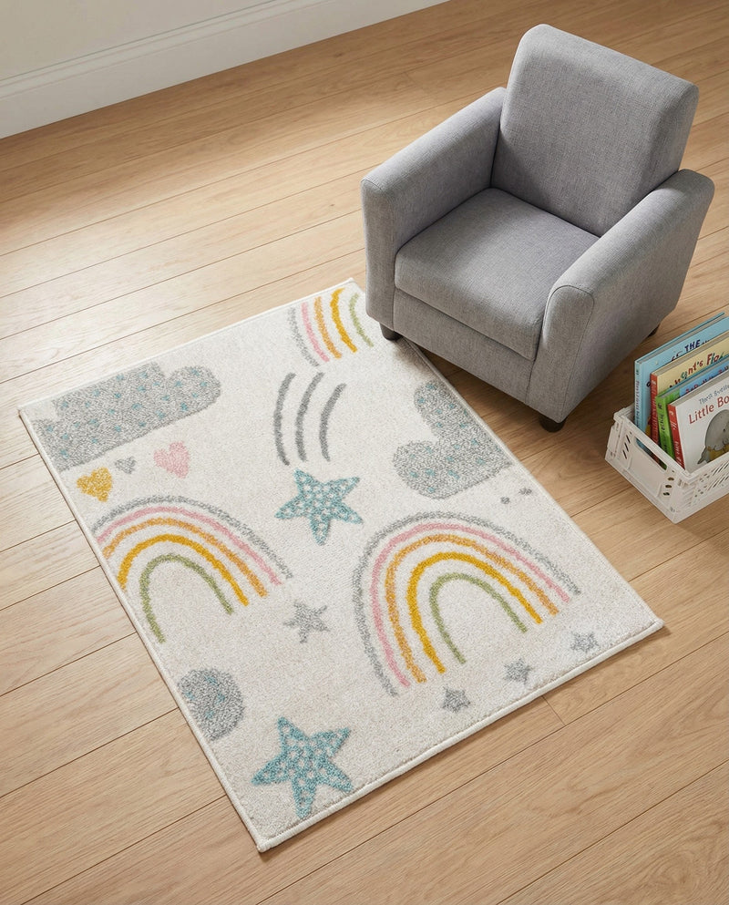 Wonder Tykes Collection Area Rug -  Pixel Rectangle Ivory  lifestyle 21