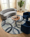 Santa Fe Trails Collection Area Rug -  Taos Round Ivory  lifestyle 33