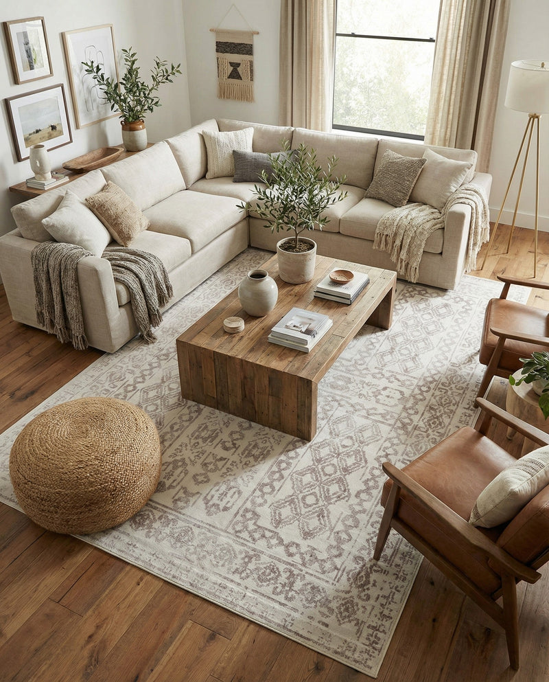 Cambridge Classics Collection Area Rug - Trinity (Cream) Rectangle Cream  lifestyle 6