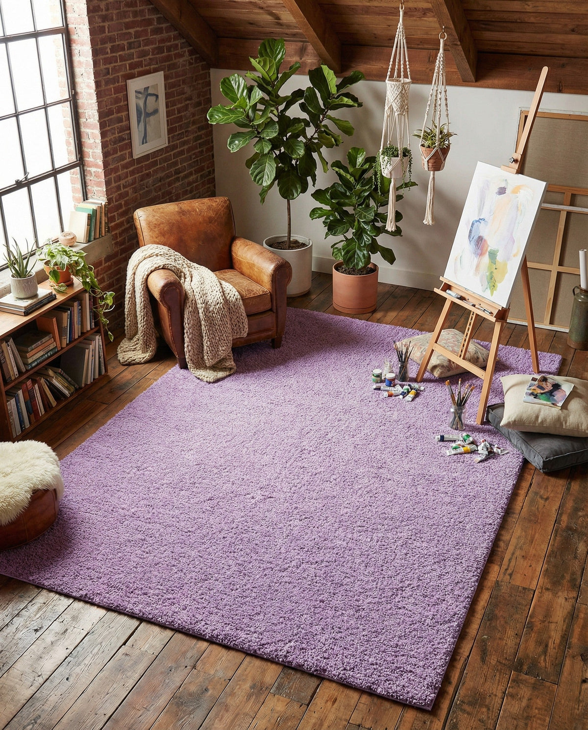 Plush Oasis Collection Area Rug - Serenity (Lilac) Rectangle Lilac  lifestyle 29