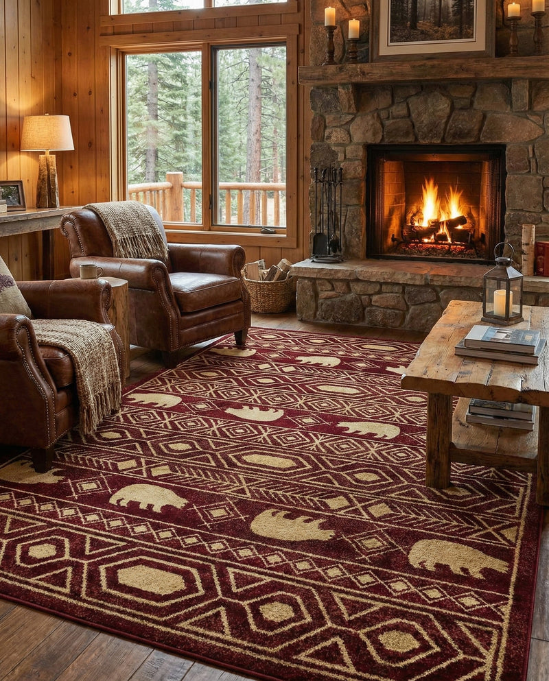 Frontier Trails Collection Area Rug -  Sedona Rectangle Red  lifestyle 24