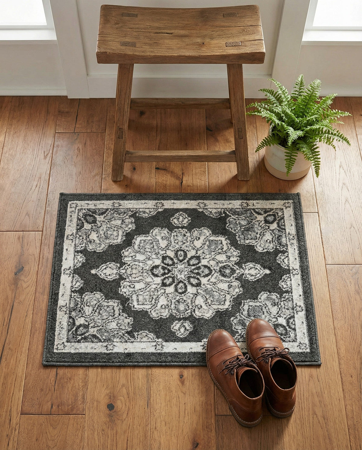 Beverly Grove Collection Area Rug - Melrose (Charcoal) Rectangle Charcoal  lifestyle 12