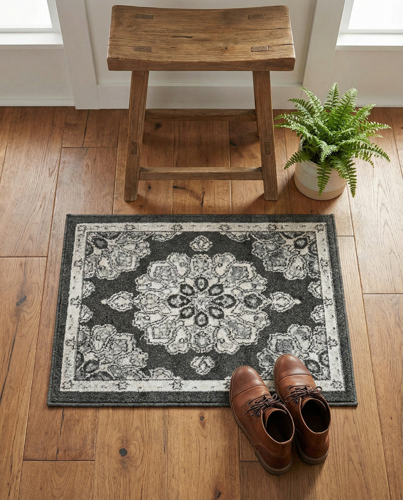 Beverly Grove Collection Area Rug - Melrose (Charcoal) Rectangle Charcoal  lifestyle 12