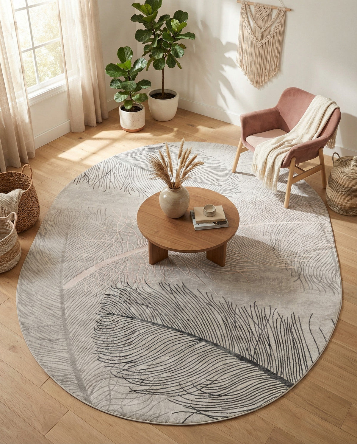 Bloomsbury Elegance Collection Area Rug -  Westminster Oval Gray  lifestyle 144