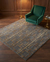 Hollywood Luxe Collection Area Rug -  Beverly (Gray Gold) Square Gray Gold  lifestyle 48