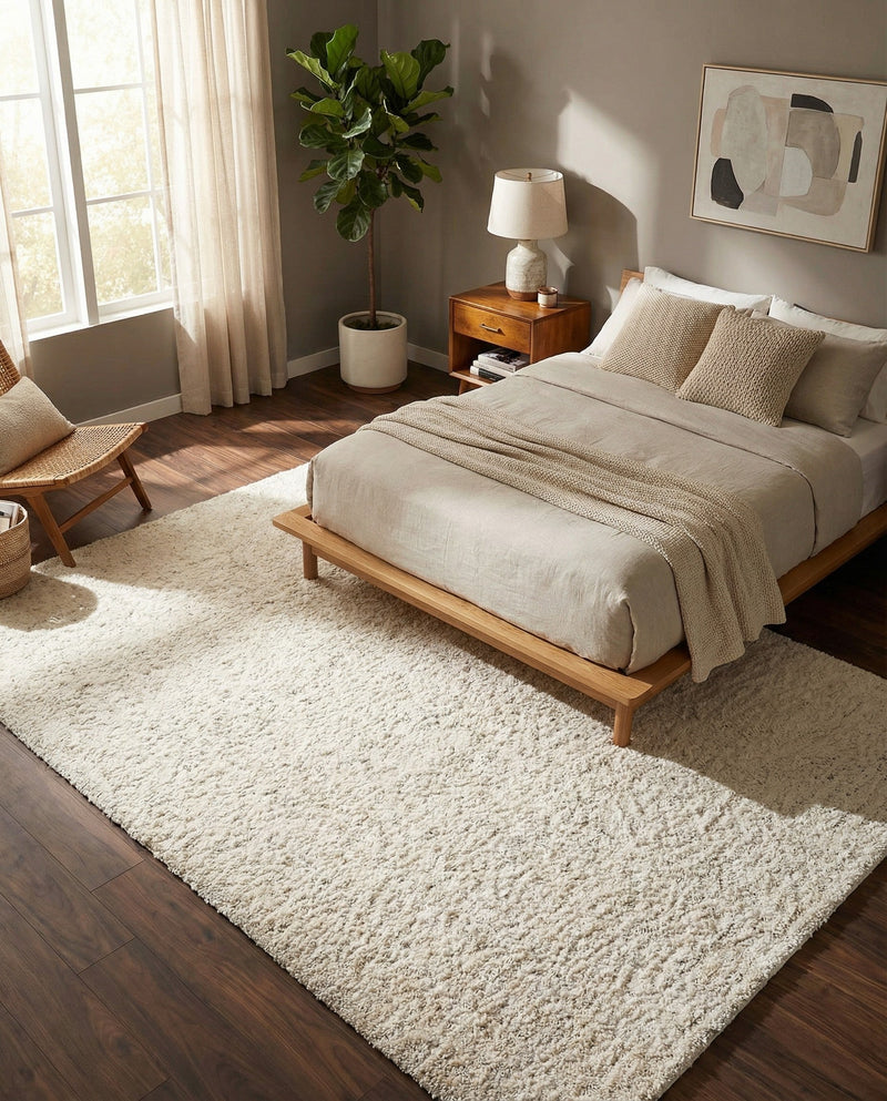 Plush Oasis Collection Area Rug - Serenity (Snow White) Rectangle Snow White  lifestyle 19