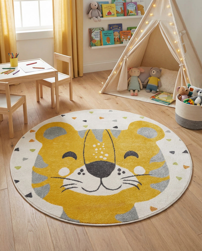 Wonder Tykes Collection Area Rug -  Rainbow Round Ivory  lifestyle 41