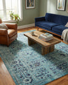 Chateau Elegance Collection Area Rug -  Louvre Rectangle Light Blue  lifestyle 20