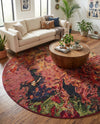 Autumnal Tapestry Collection Area Rug -  Chromaticville Round Multi  lifestyle 44