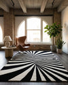 Cyclone Wool Collection Area Rug -  Maelstrom Rectangle Black and White  lifestyle 8