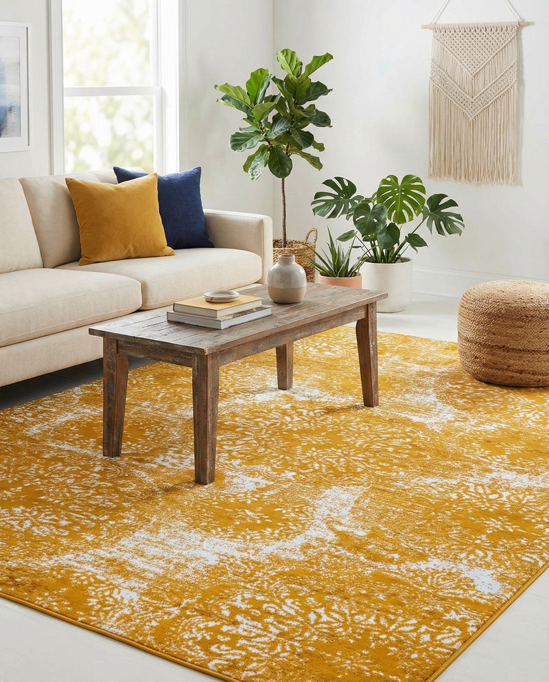 Riviera Elegance Collection Area Rug -  Monaco (Yellow) Rectangle Yellow  lifestyle 21