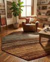 Bistro Lounge Collection Area Rug -  Cortado Octagon Beige  lifestyle 65