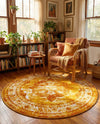 Riviera Elegance Collection Area Rug -  Menton (Orange) Round Orange  lifestyle 55