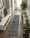 Marrakesh Lattice Collection Area Rug - Casablanca (Charcoal Gray) Runner Charcoal Gray  lifestyle 77