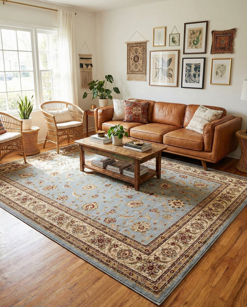 Jaipur Elegance Collection Area Rug -  Nahargarh (Light Blue) Rectangle Light Blue  lifestyle 18