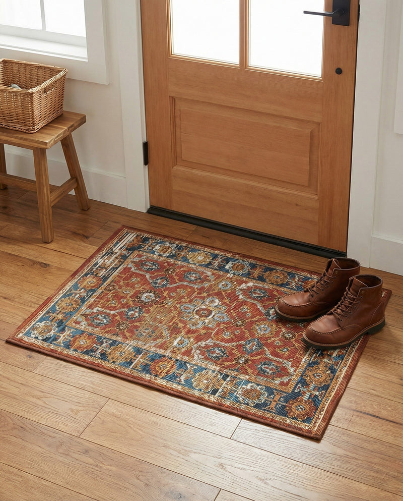 Patio Heritage Collection Area Rug -  Eden Rectangle Antique Red  lifestyle 23
