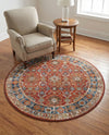 Patio Heritage Collection Area Rug -  Eden Round Antique Red  lifestyle 70
