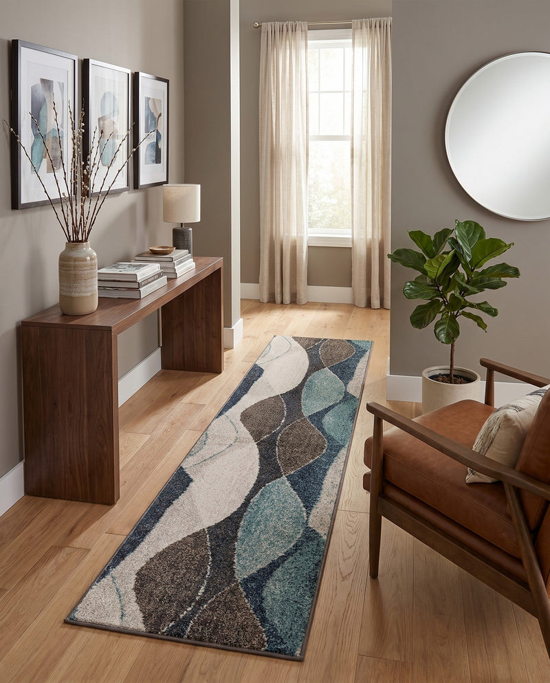 Autumn Meadow Collection Area Rug -  Emberglow Runner Blue Gray  lifestyle 84